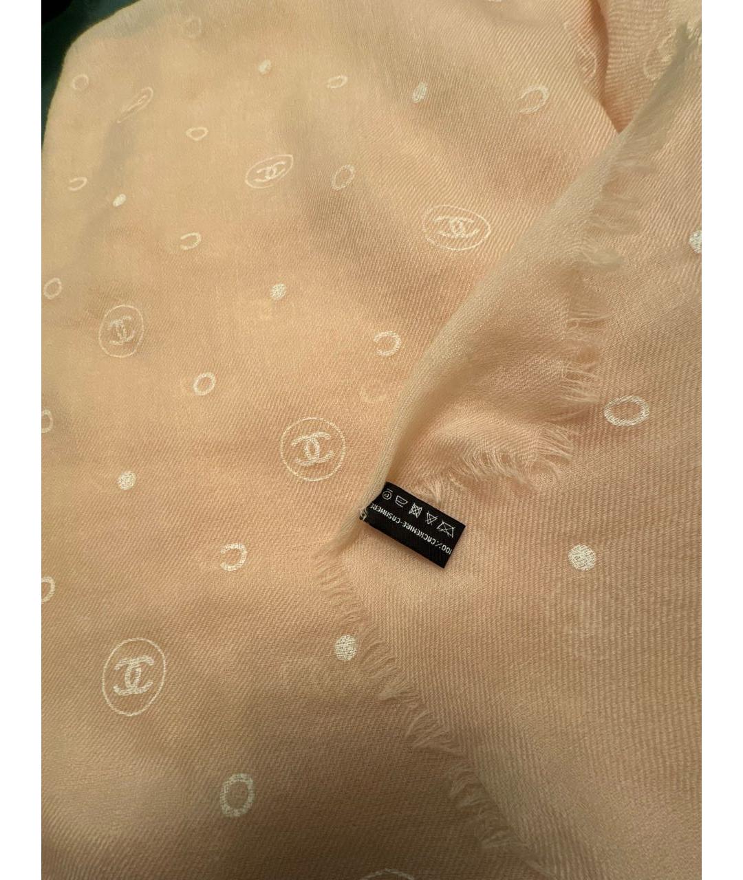 CHANEL Бежевый кашемировый шарф, фото 2