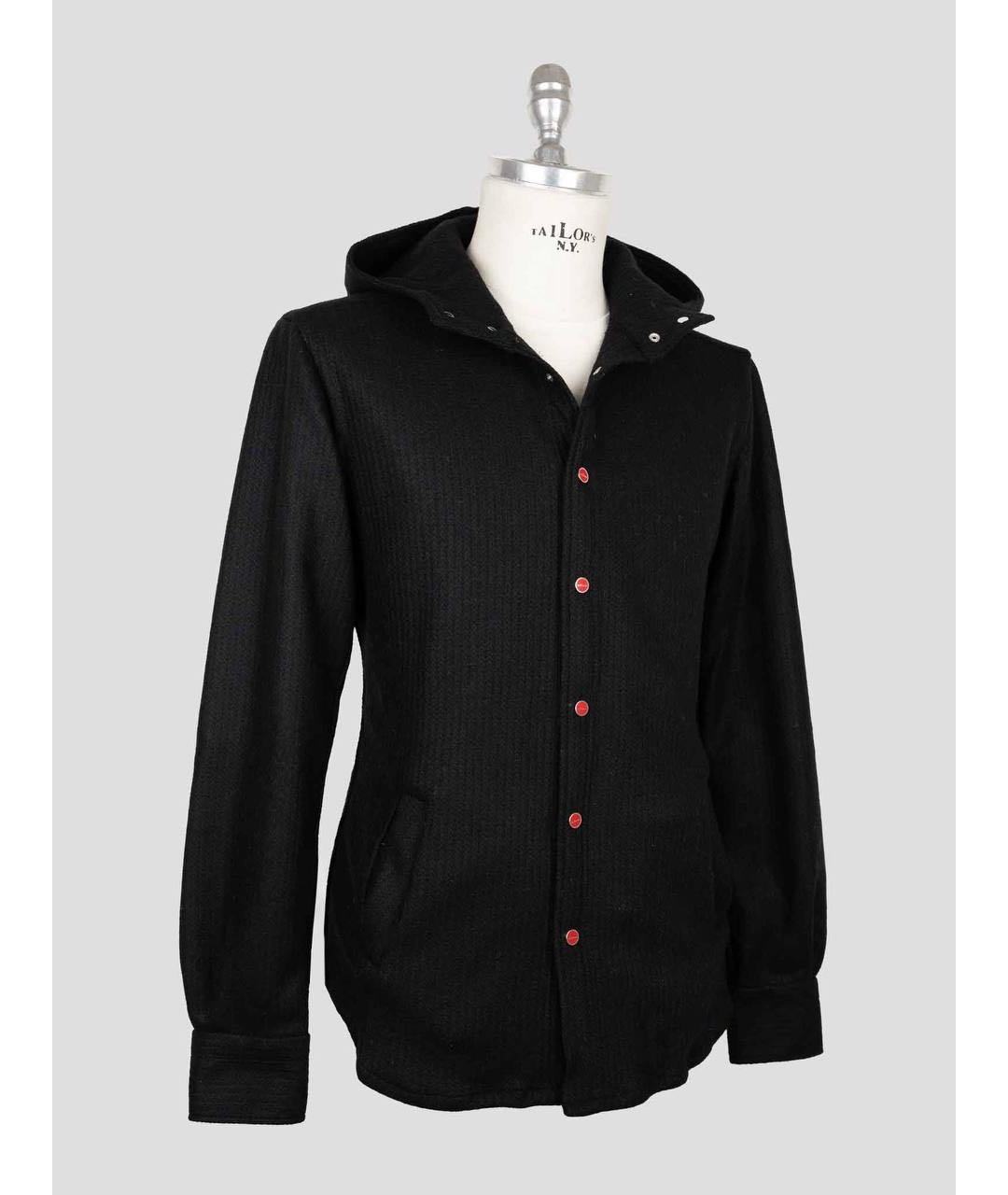 KITON Черная шерстяная кэжуал рубашка, фото 3