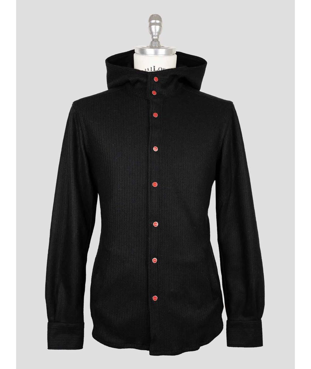 KITON Черная шерстяная кэжуал рубашка, фото 5