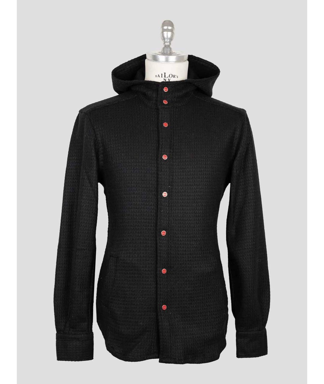 KITON Черная шерстяная кэжуал рубашка, фото 5