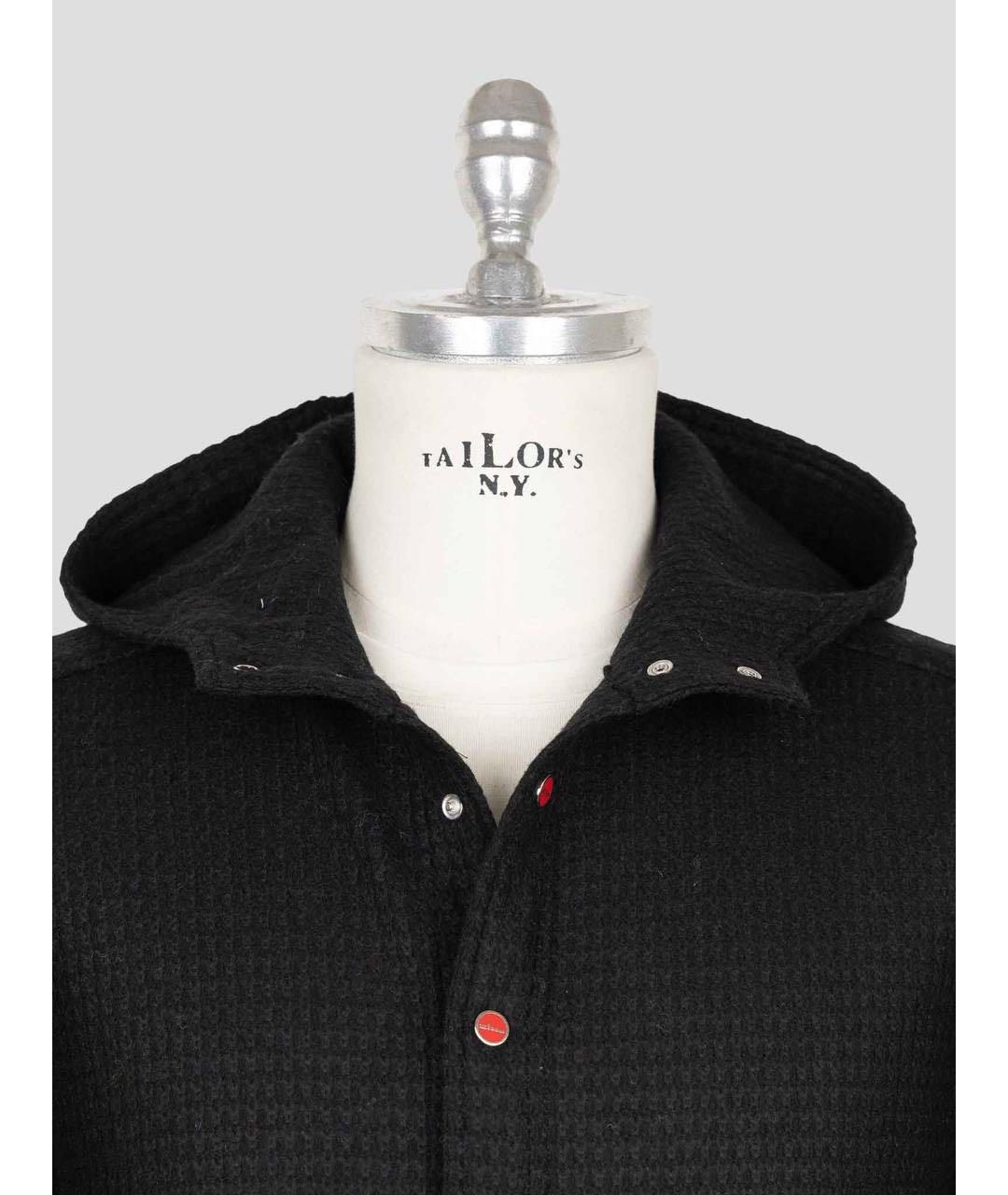 KITON Черная шерстяная кэжуал рубашка, фото 4