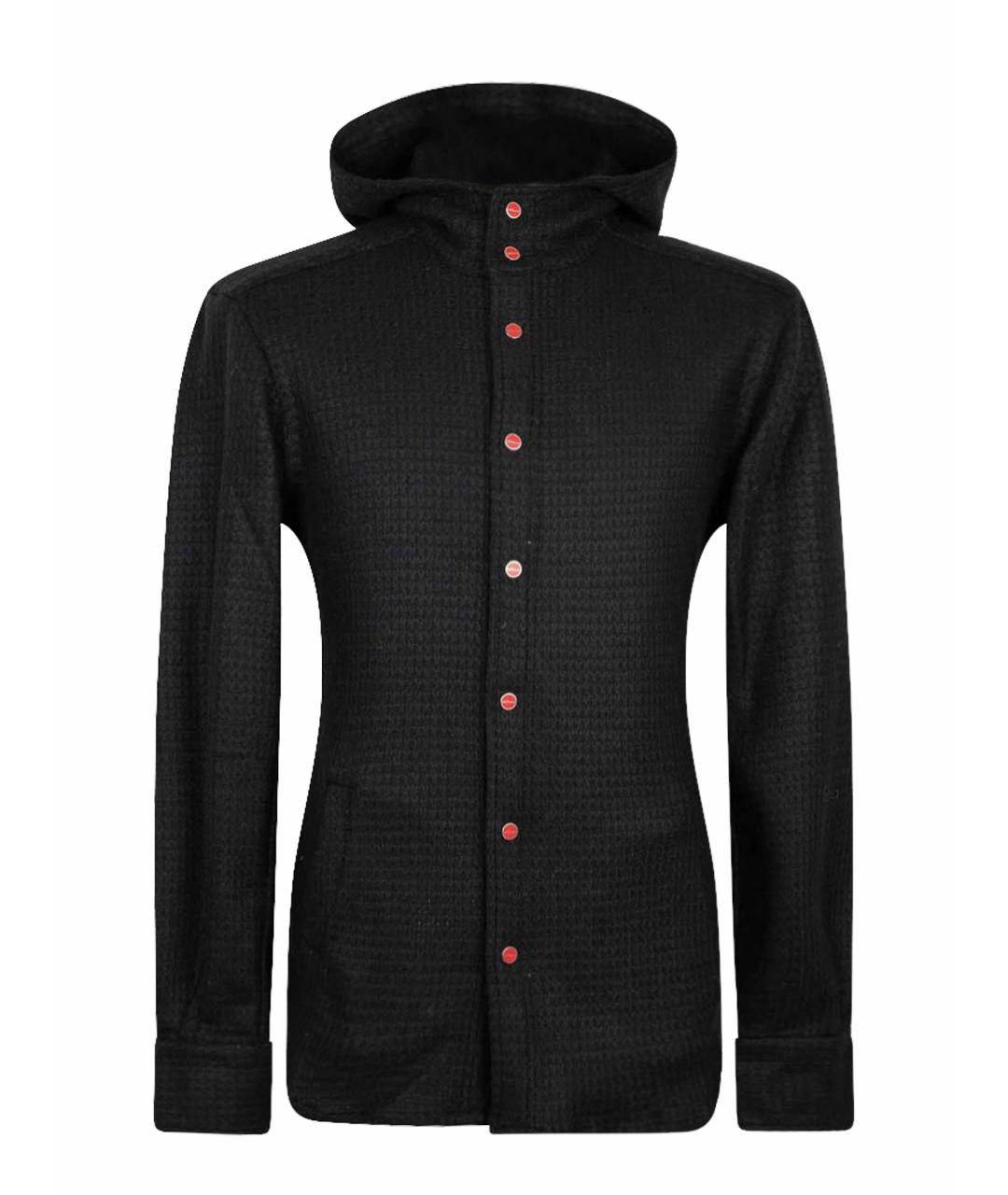 KITON Черная шерстяная кэжуал рубашка, фото 1