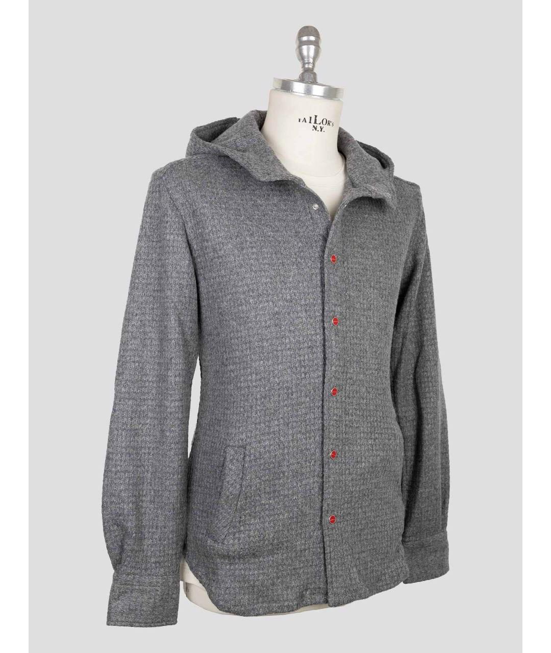 KITON Серая шерстяная кэжуал рубашка, фото 3