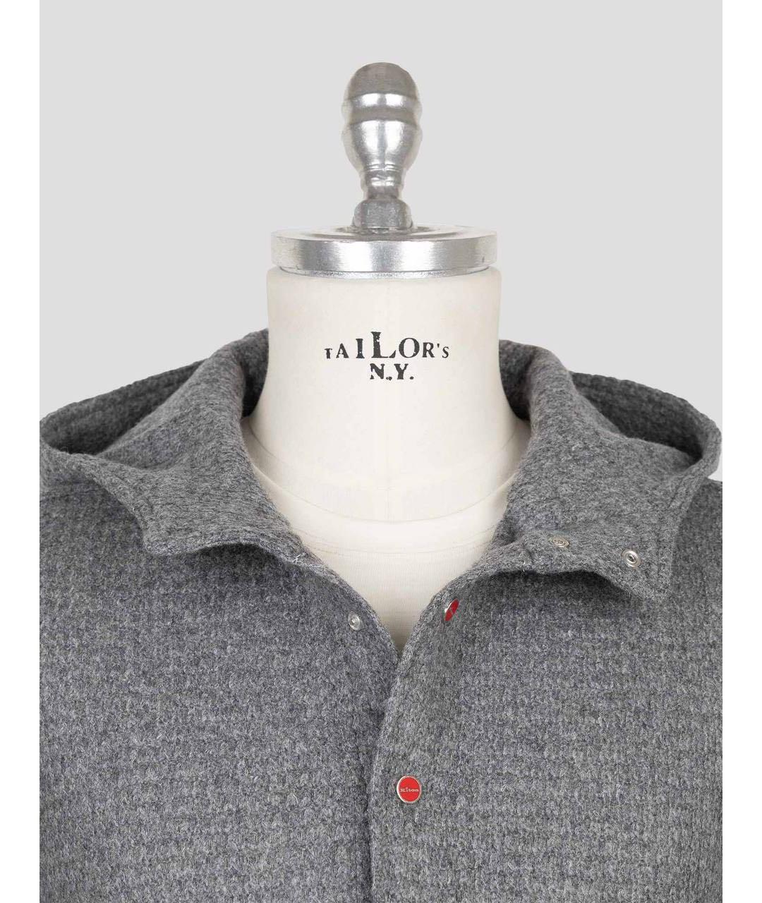 KITON Серая шерстяная кэжуал рубашка, фото 4