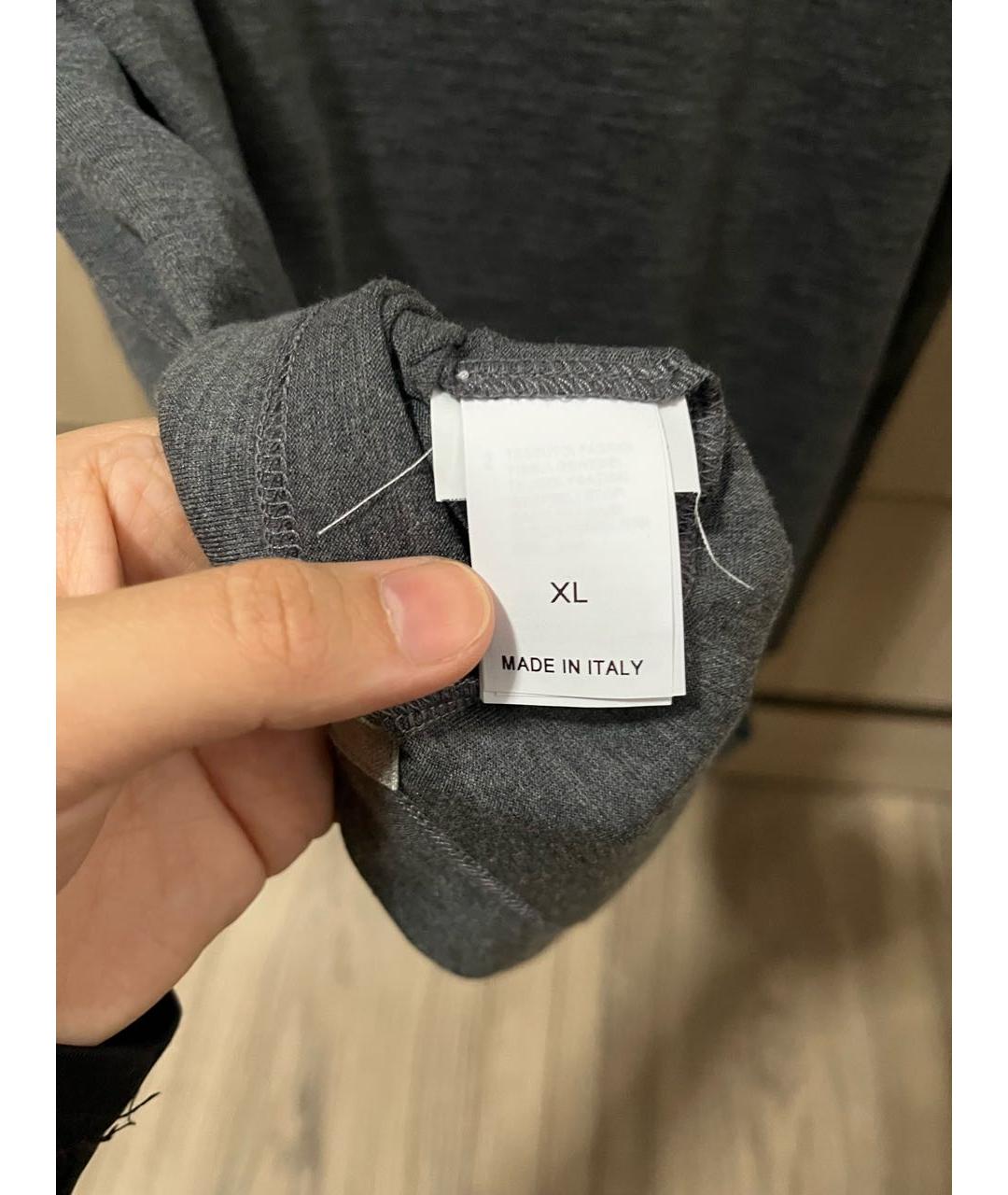 BRUNELLO CUCINELLI Серая хлопковая футболка, фото 3