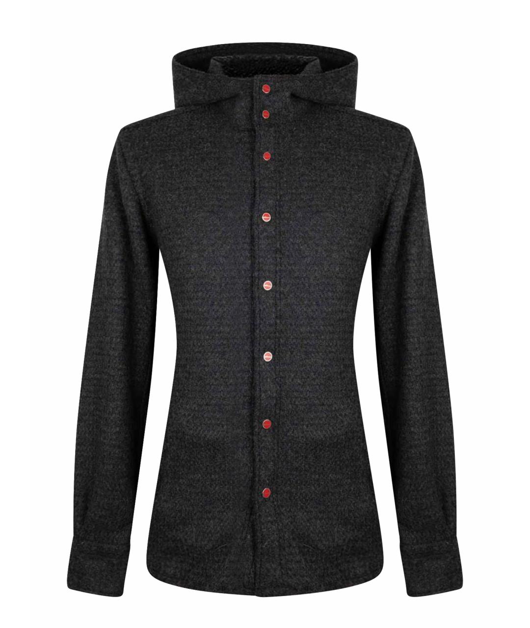 KITON Антрацитовый шерстяной кардиган, фото 1