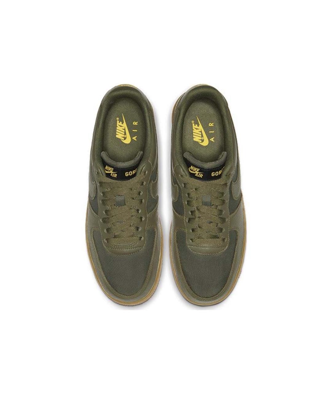 NIKE Зеленые кожаные низкие кроссовки / кеды, фото 4