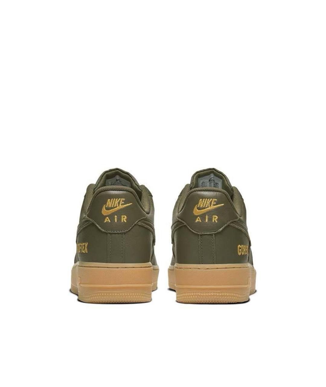 NIKE Зеленые кожаные низкие кроссовки / кеды, фото 3