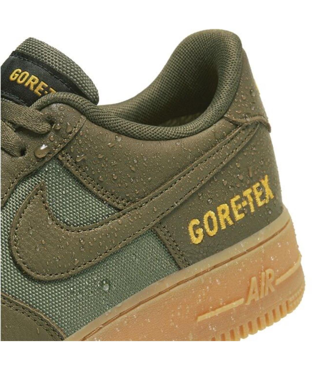 NIKE Зеленые кожаные низкие кроссовки / кеды, фото 6