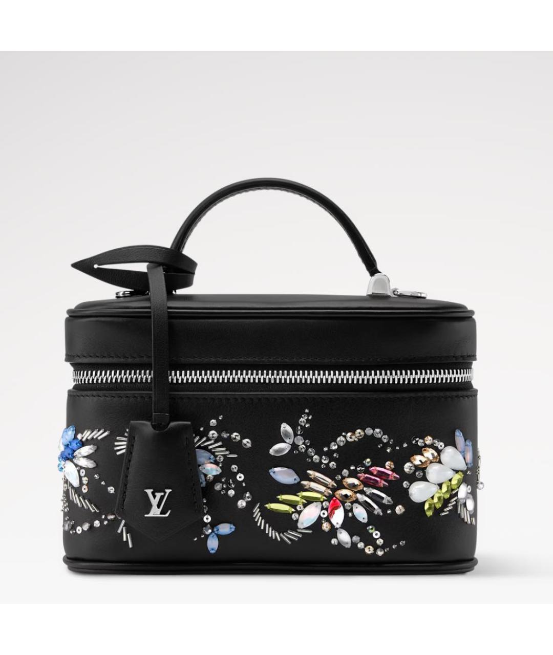 LOUIS VUITTON Черная кожаная сумка с короткими ручками, фото 5