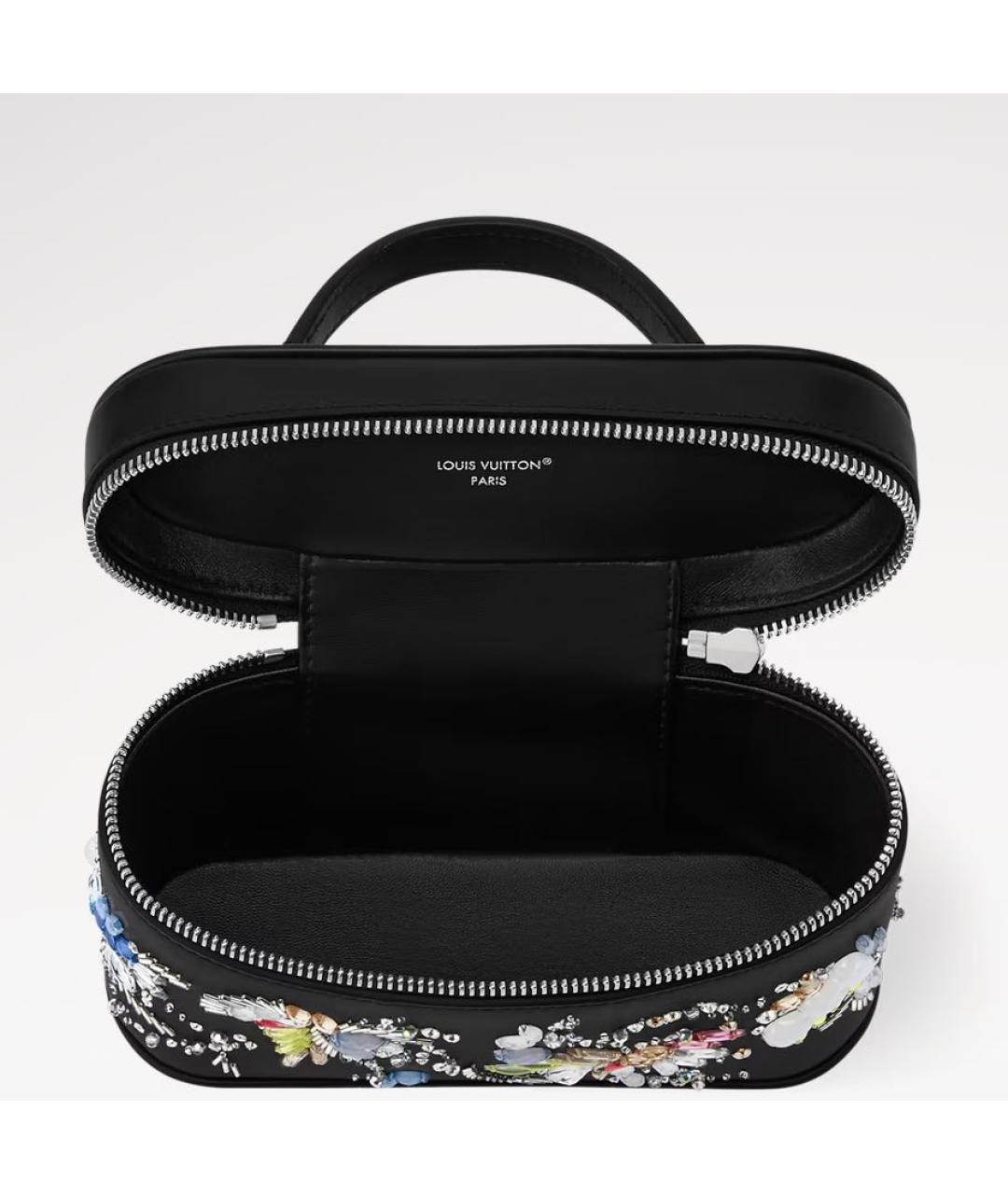 LOUIS VUITTON Черная кожаная сумка с короткими ручками, фото 3