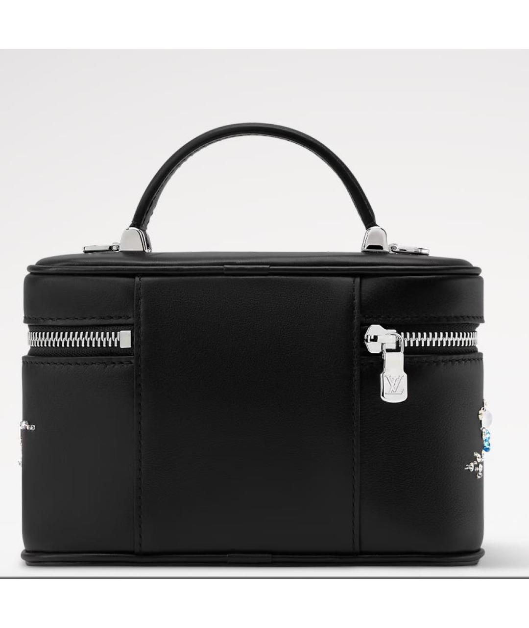 LOUIS VUITTON Черная кожаная сумка с короткими ручками, фото 4