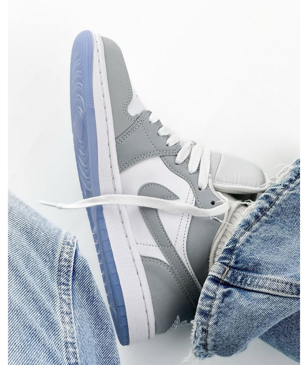 JORDAN Серые кожаные кроссовки, фото 7