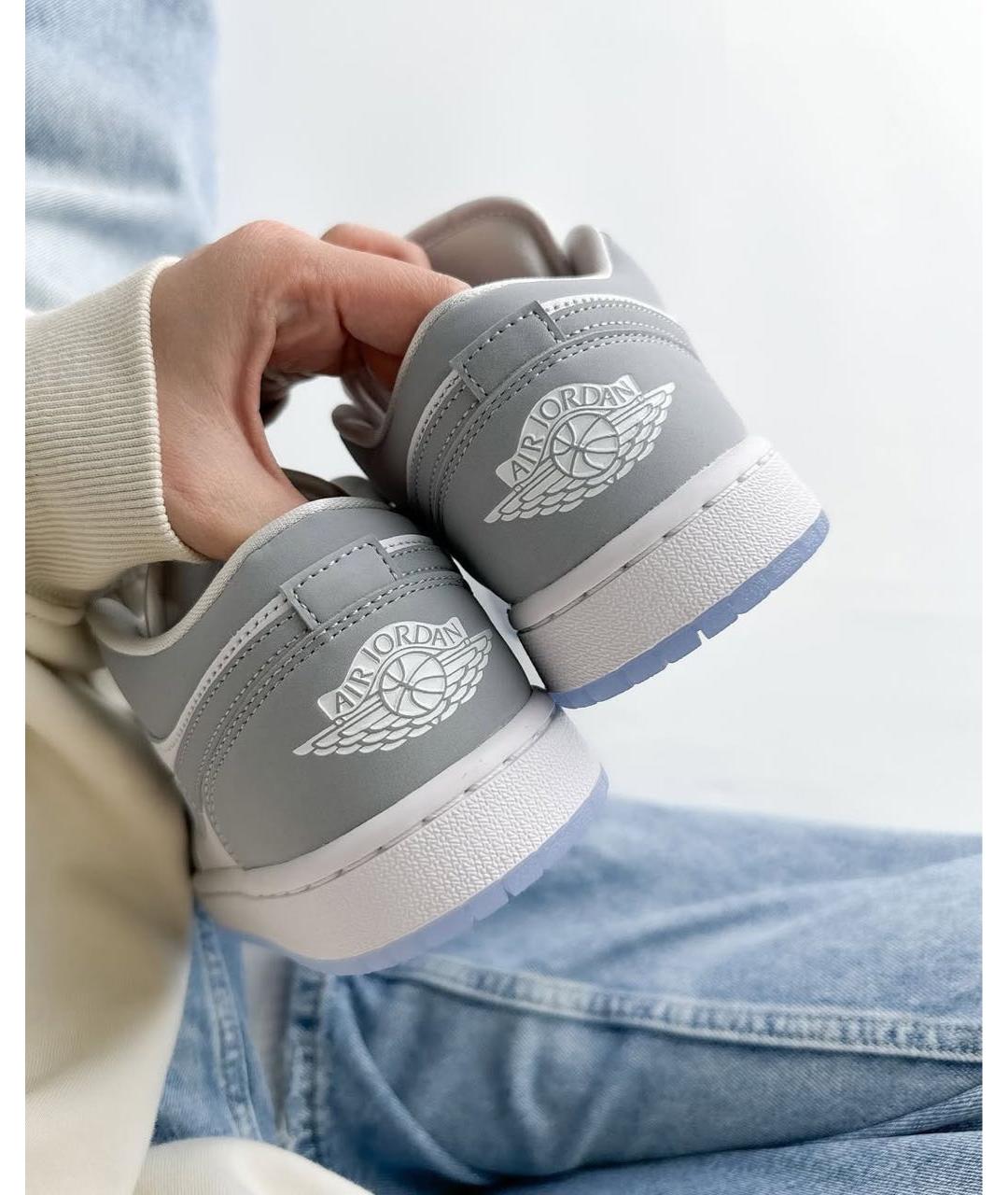 JORDAN Серые кожаные кроссовки, фото 3