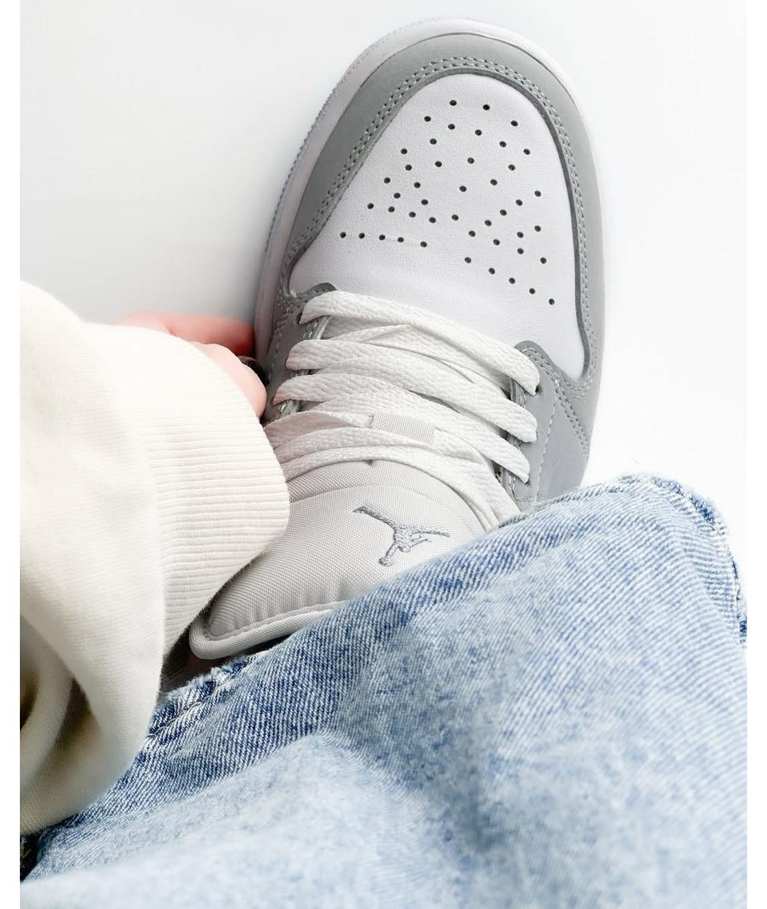 JORDAN Серые кожаные кроссовки, фото 5