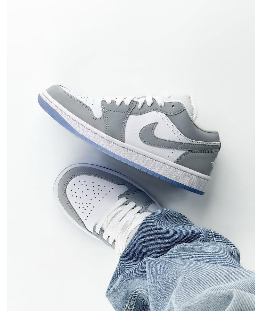 JORDAN Серые кожаные кроссовки, фото 6