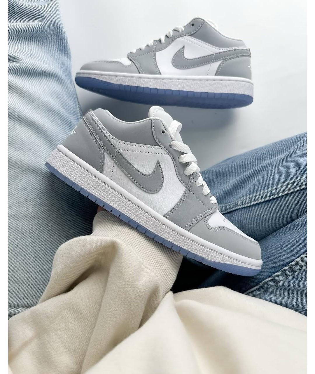 JORDAN Серые кожаные кроссовки, фото 2