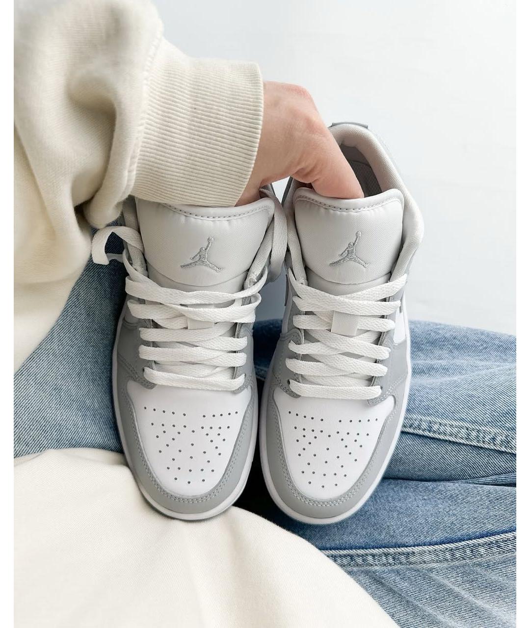 JORDAN Серые кожаные кроссовки, фото 4