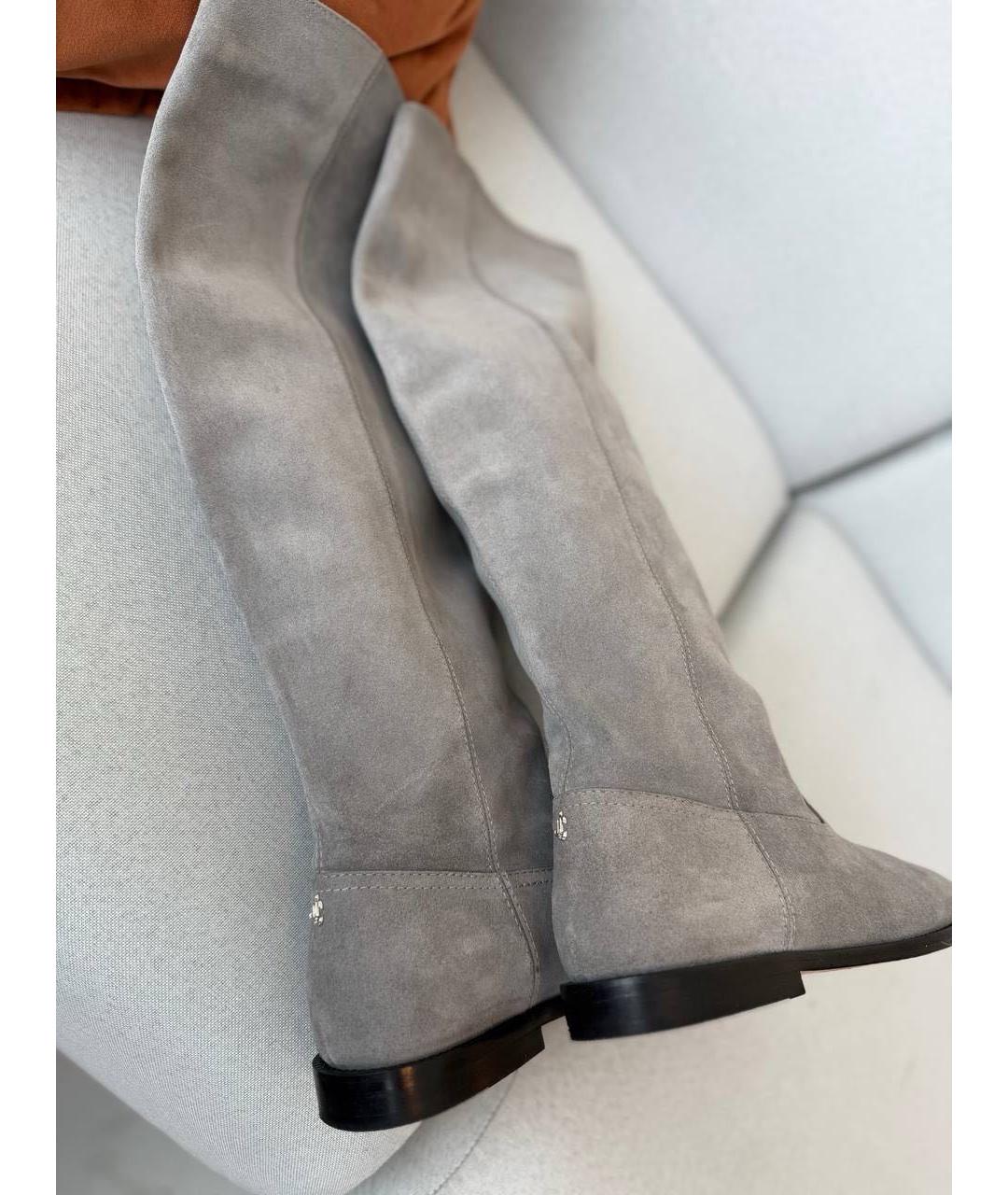 JIMMY CHOO Серые замшевые сапоги, фото 7