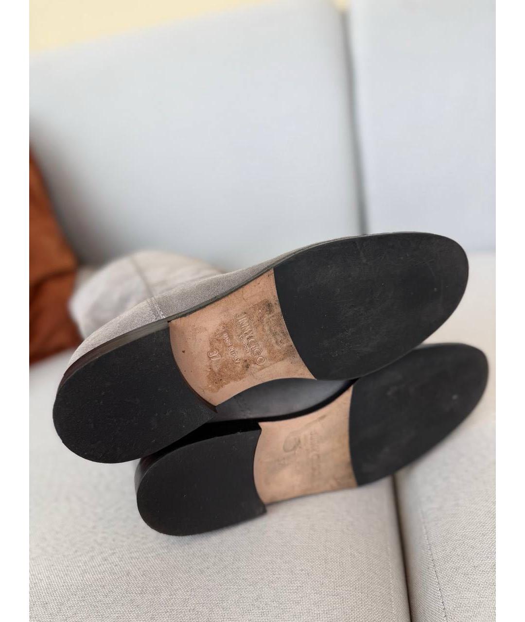 JIMMY CHOO Серые замшевые сапоги, фото 6