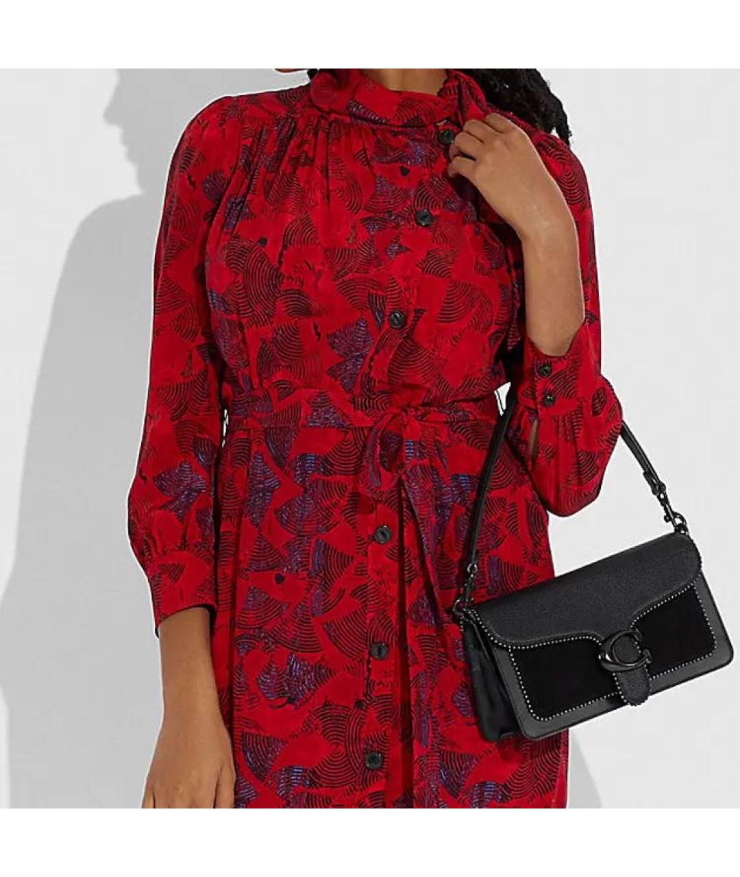 COACH Черная кожаная сумка через плечо, фото 5