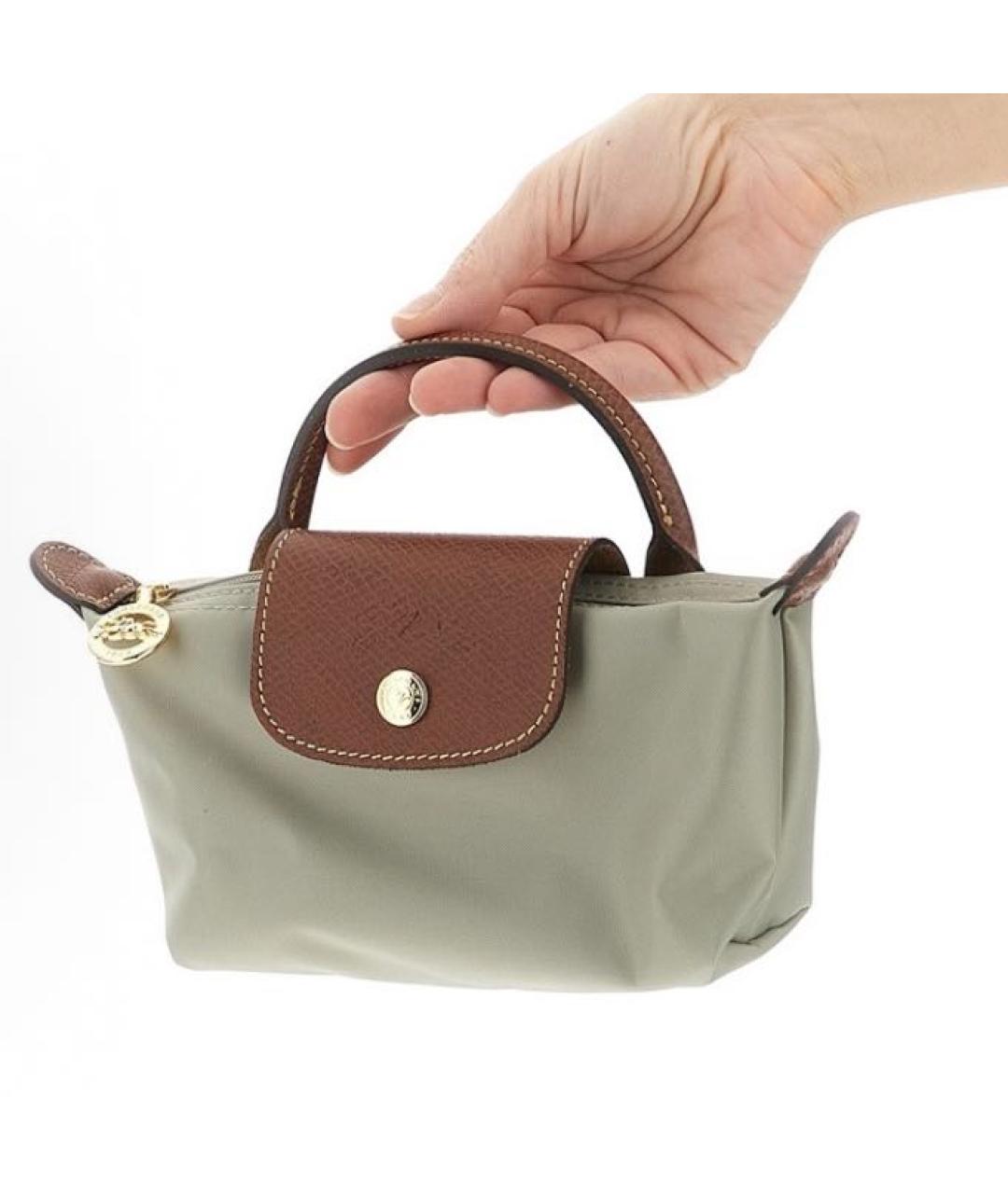 LONGCHAMP Серая сумка с короткими ручками, фото 4