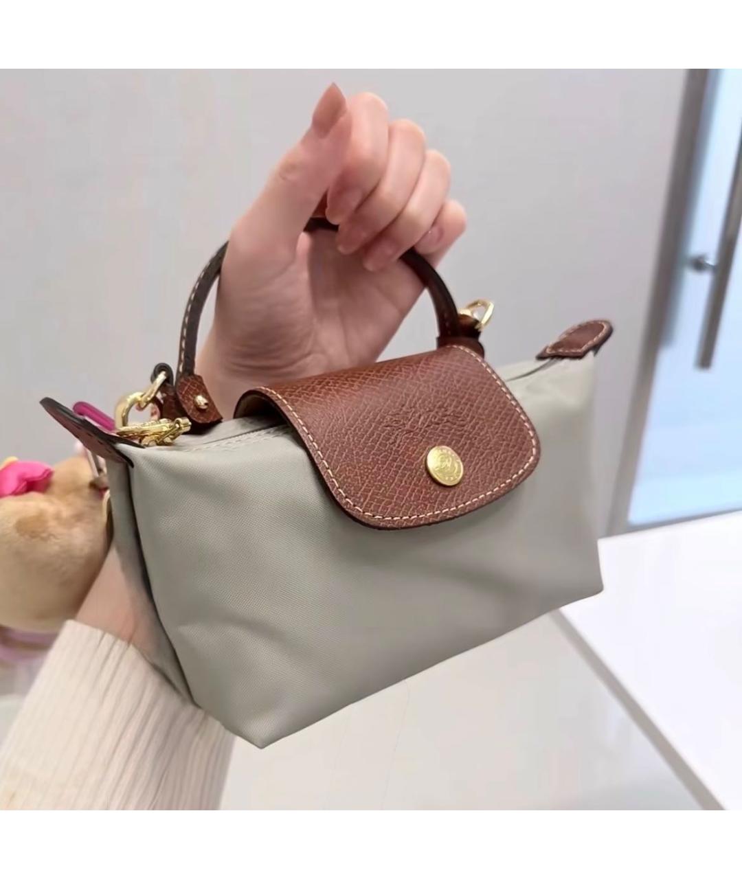 LONGCHAMP Серая сумка с короткими ручками, фото 7