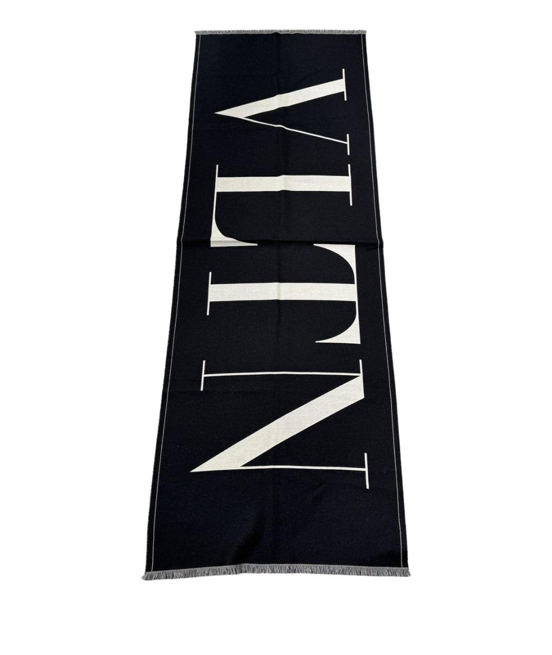 VALENTINO Черный шерстяной шарф, фото 1
