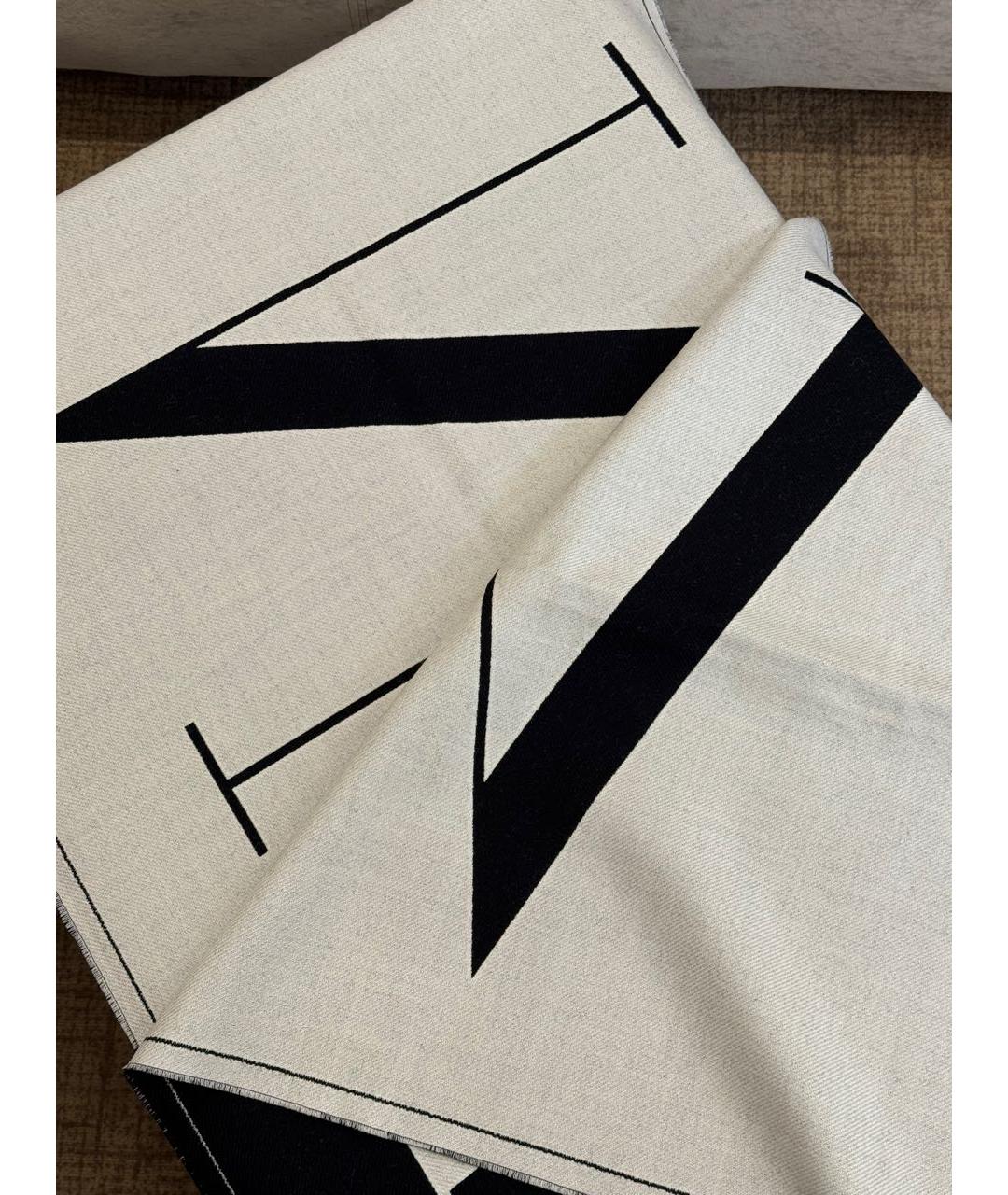 VALENTINO Черный шерстяной шарф, фото 6