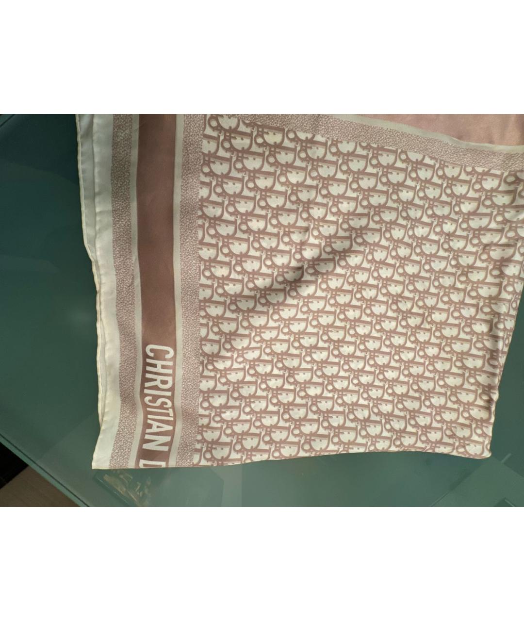 CHRISTIAN DIOR Серый шелковый платок, фото 2