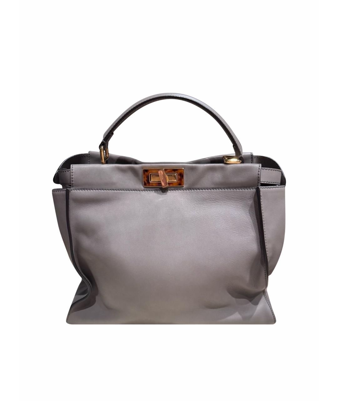 FENDI Серая кожаная сумка через плечо, фото 1