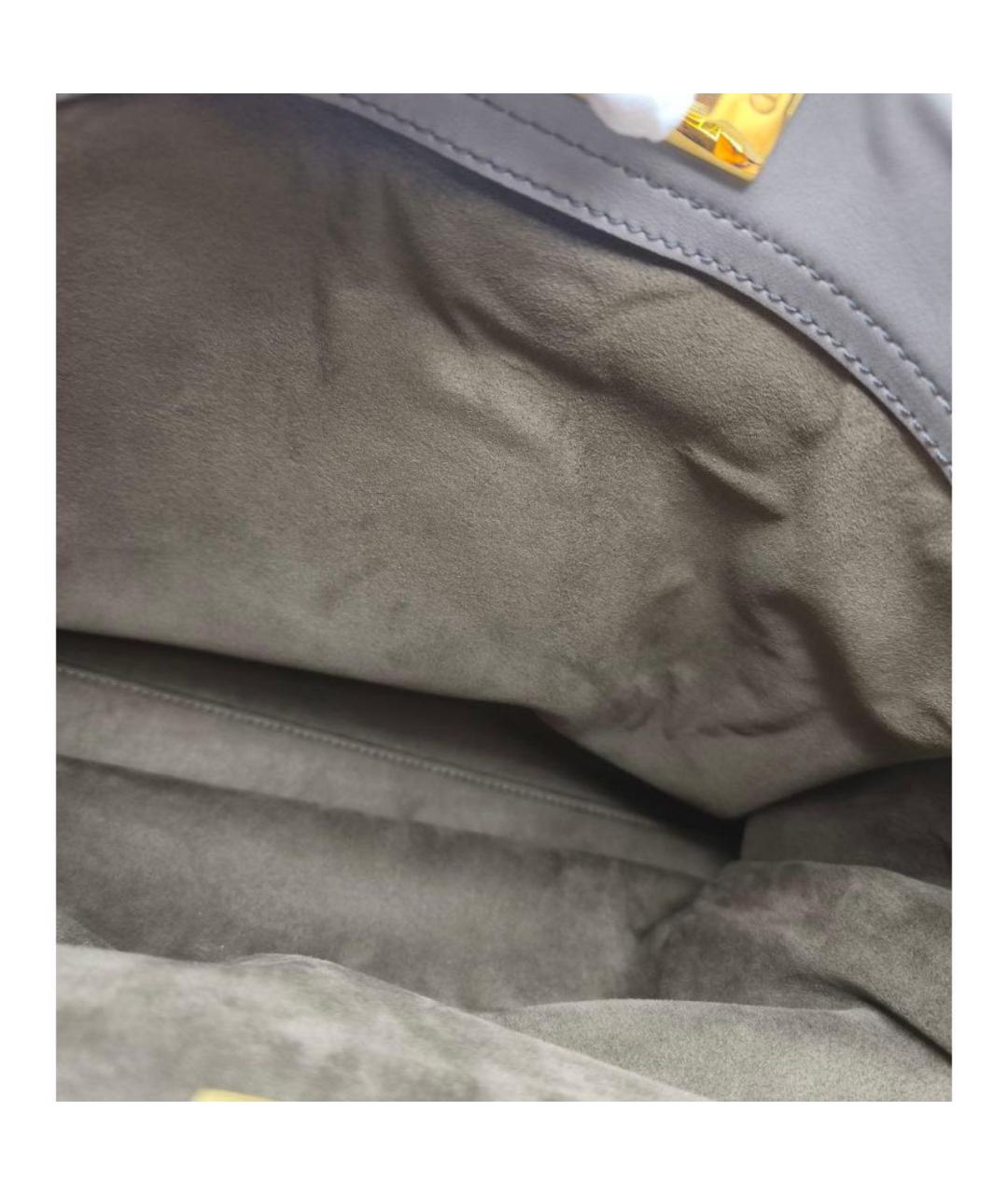 FENDI Серая кожаная сумка через плечо, фото 7
