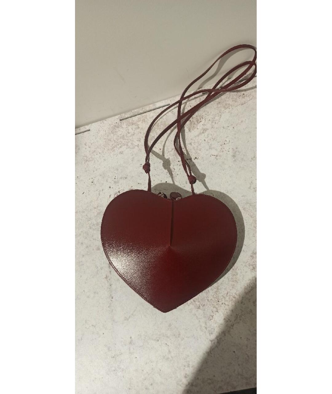 ALAIA Бордовая кожаная сумка с короткими ручками, фото 6