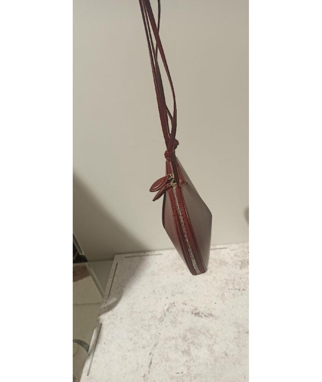 ALAIA Бордовая кожаная сумка с короткими ручками, фото 5