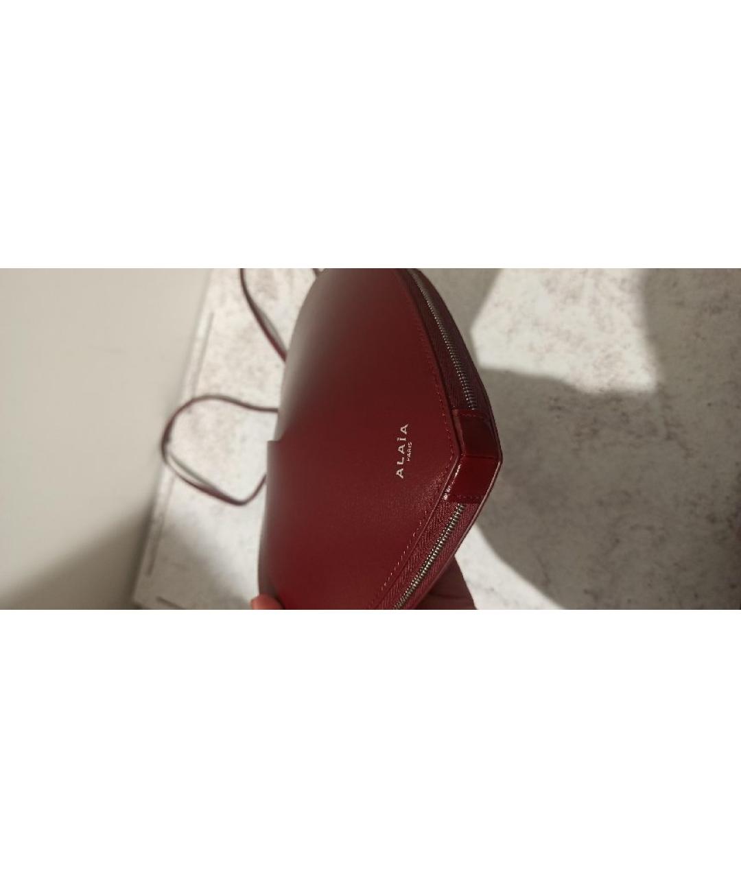 ALAIA Бордовая кожаная сумка с короткими ручками, фото 9