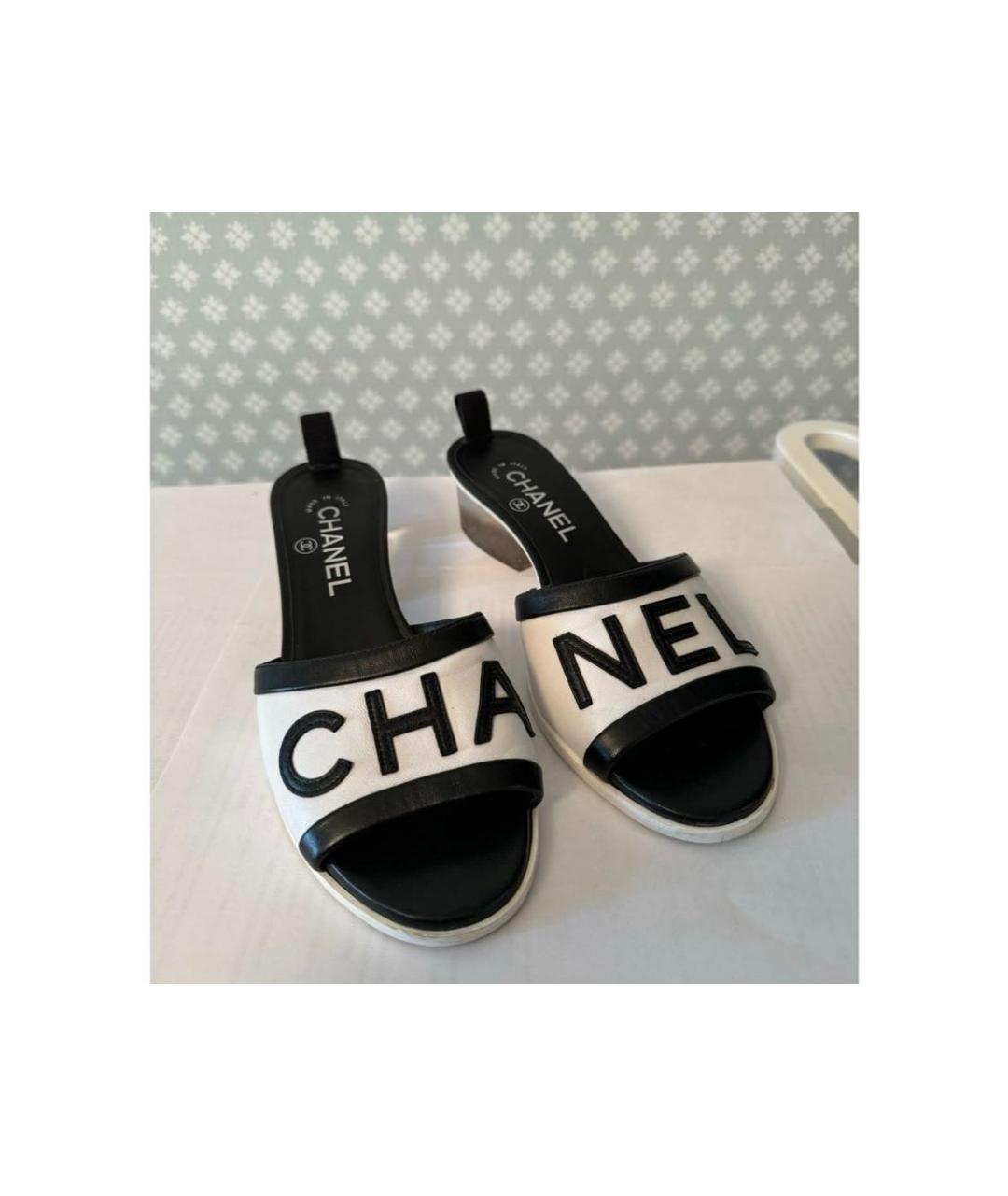 CHANEL Белые шлепанцы, фото 2