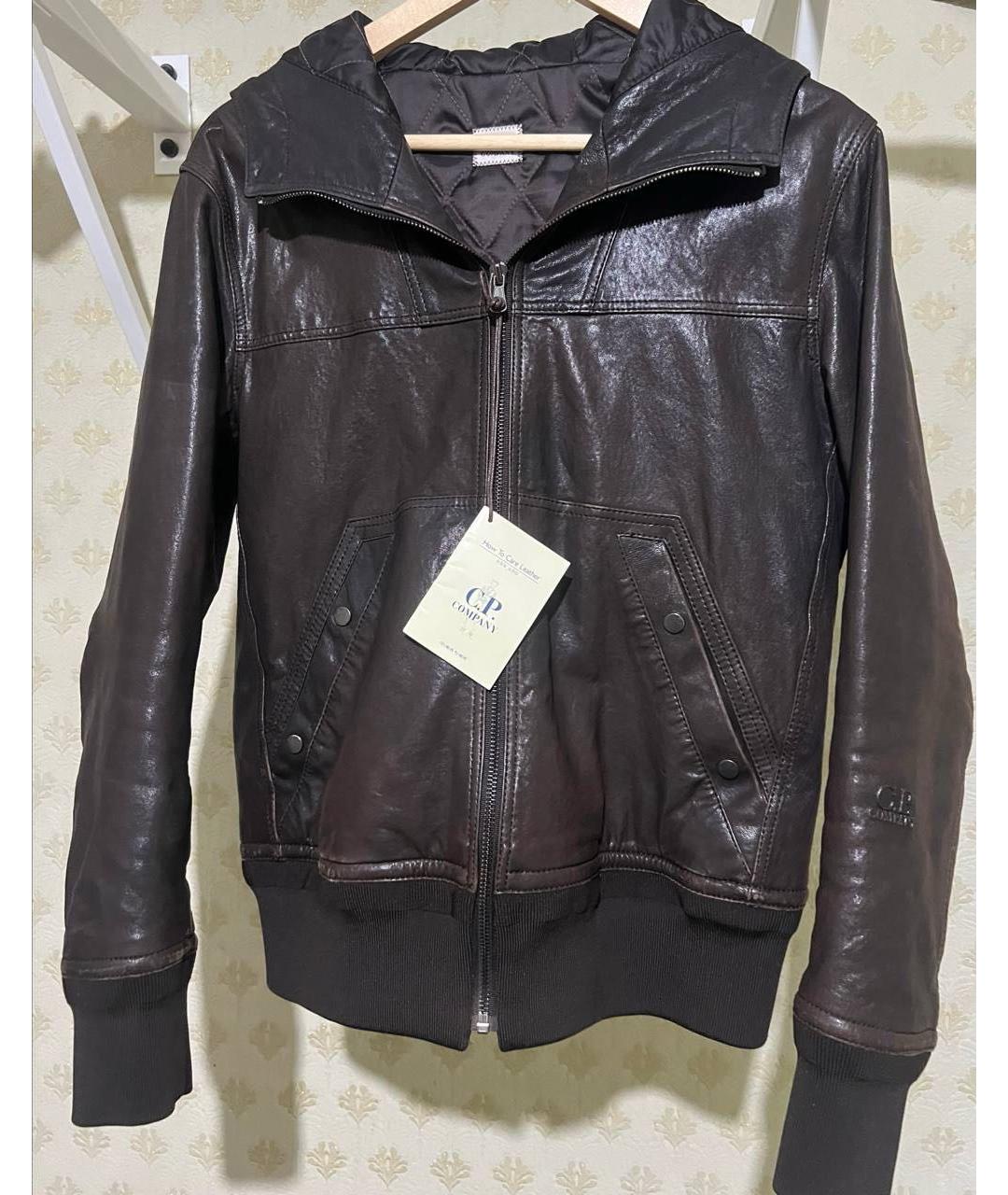 CP COMPANY Черная кожаная куртка, фото 4