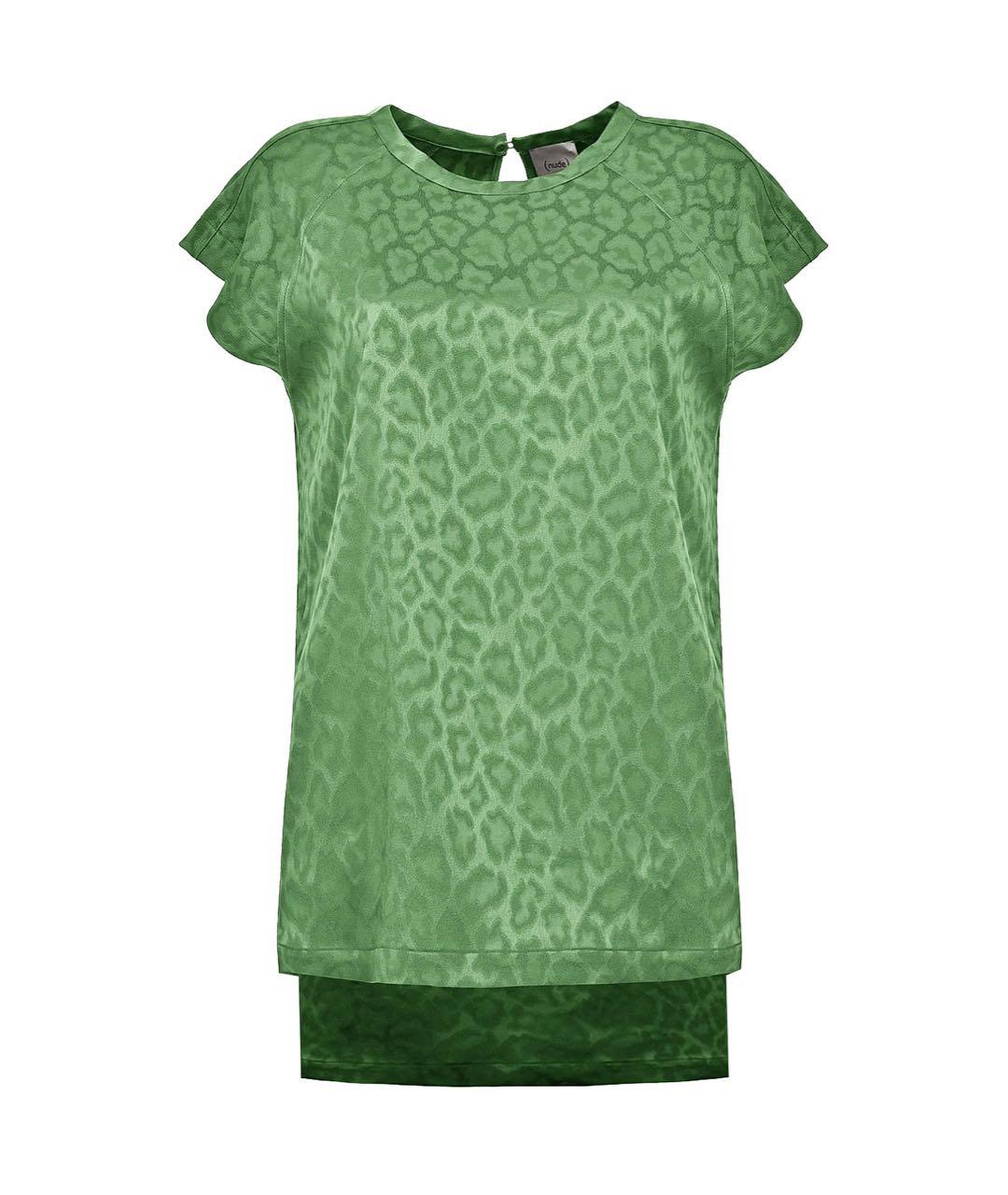 NUDE Зеленая ацетатная блузы, фото 1