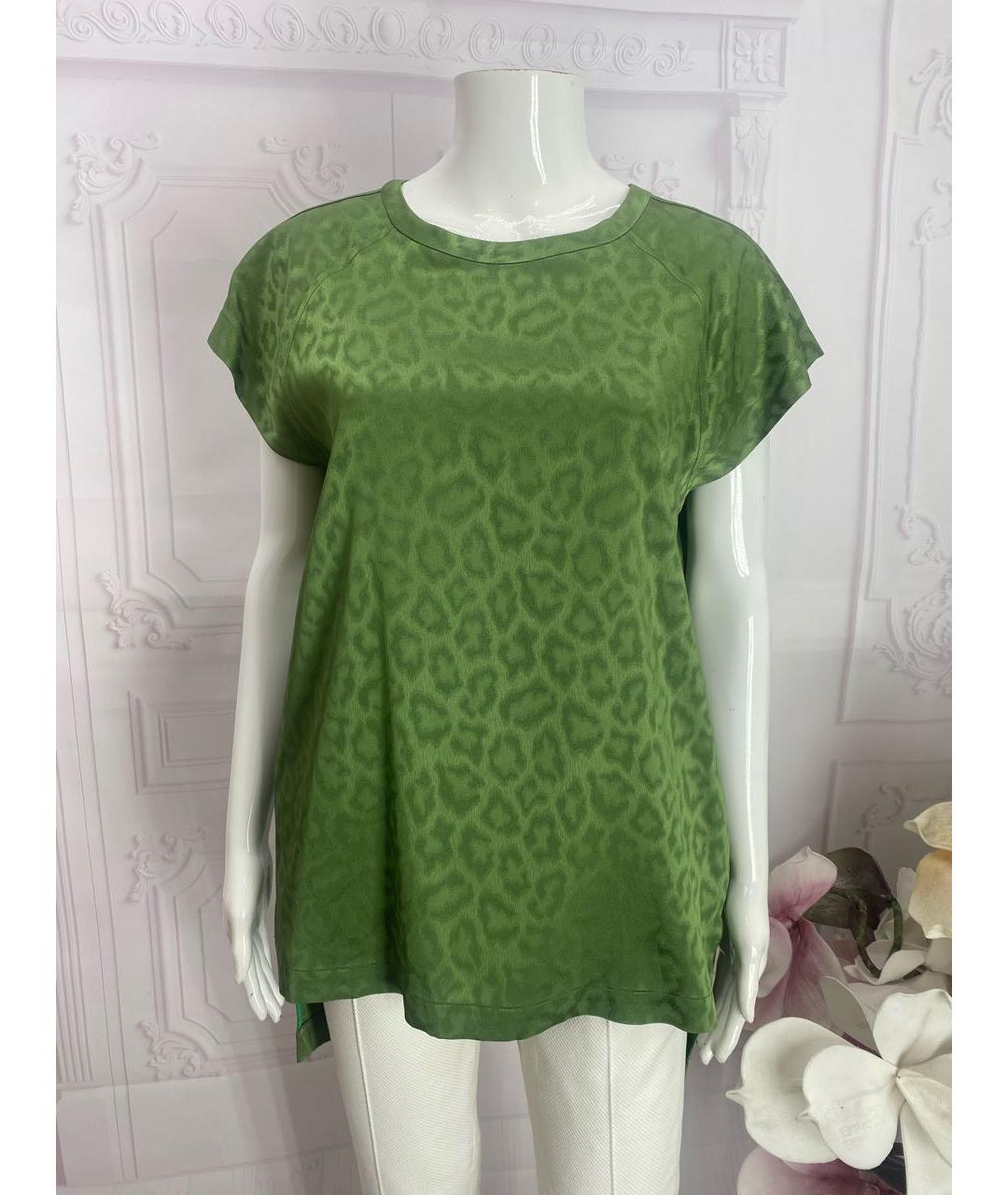 NUDE Зеленая ацетатная блузы, фото 4