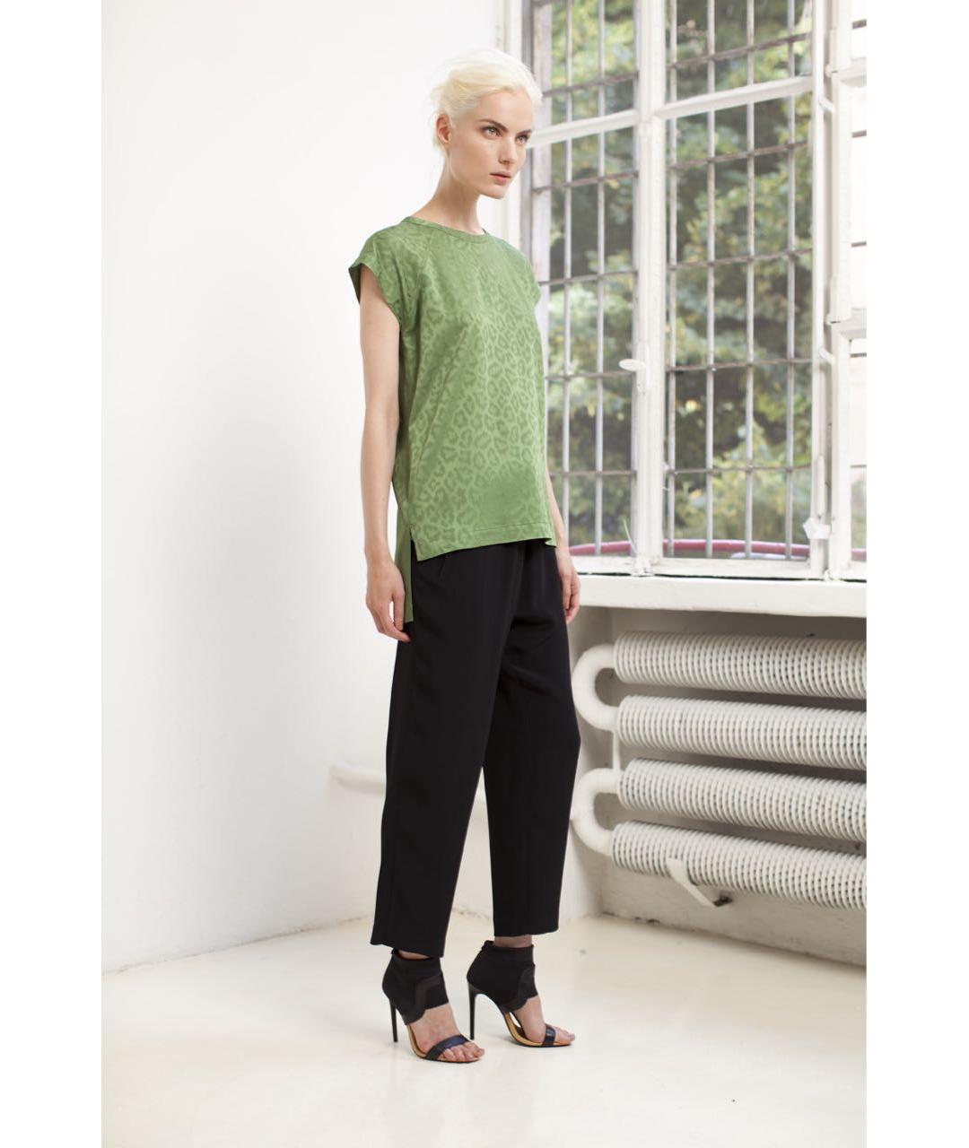 NUDE Зеленая ацетатная блузы, фото 6