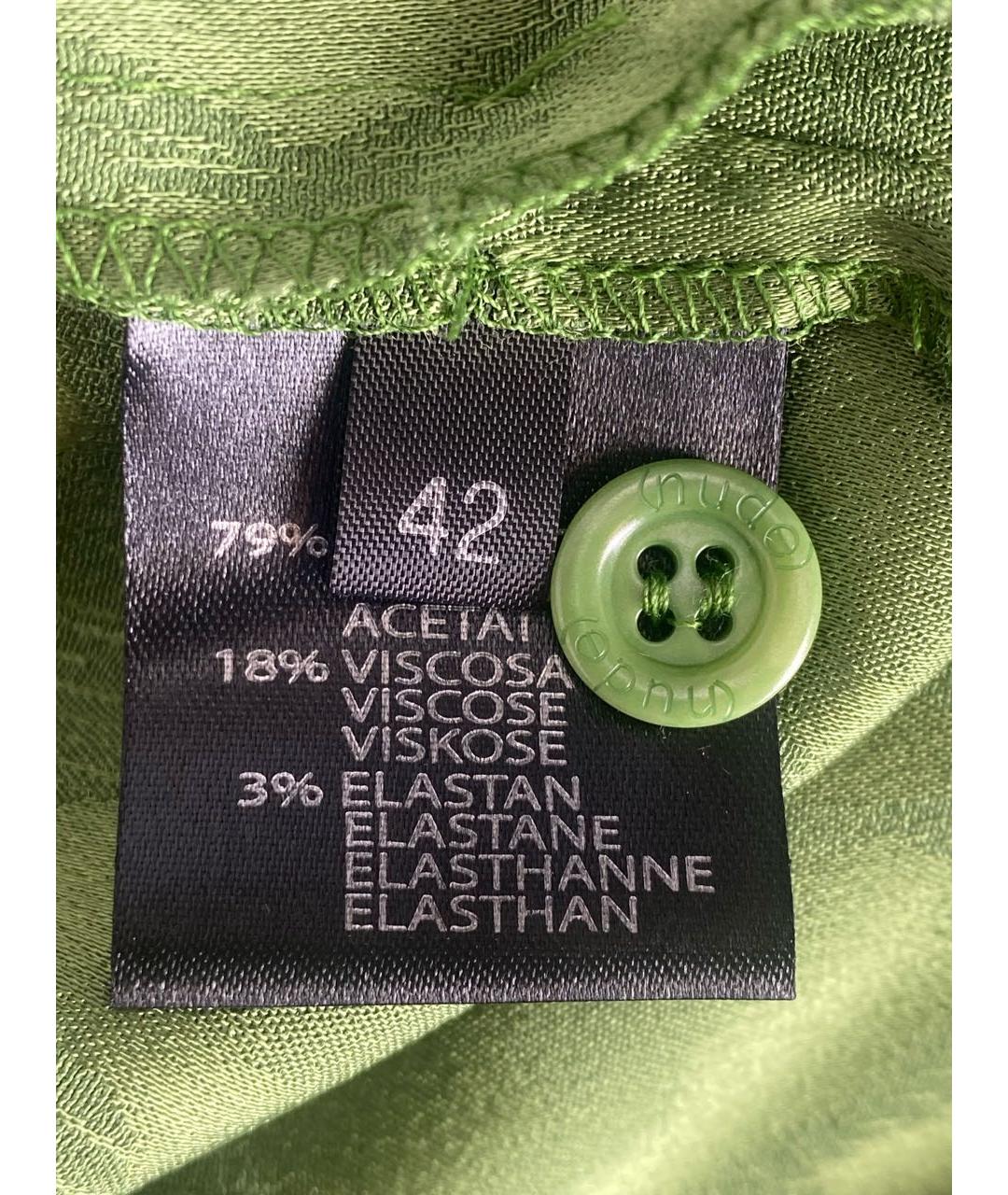 NUDE Зеленая ацетатная блузы, фото 8