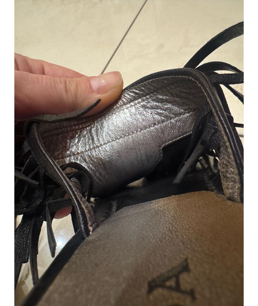 PRADA Черные кожаные шлепанцы, фото 6
