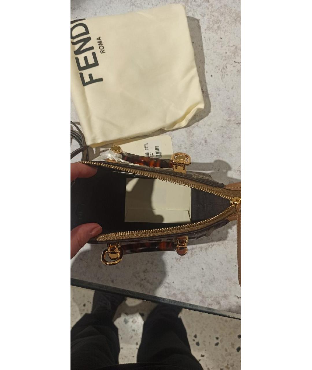 FENDI Коричневая сумка с короткими ручками, фото 7