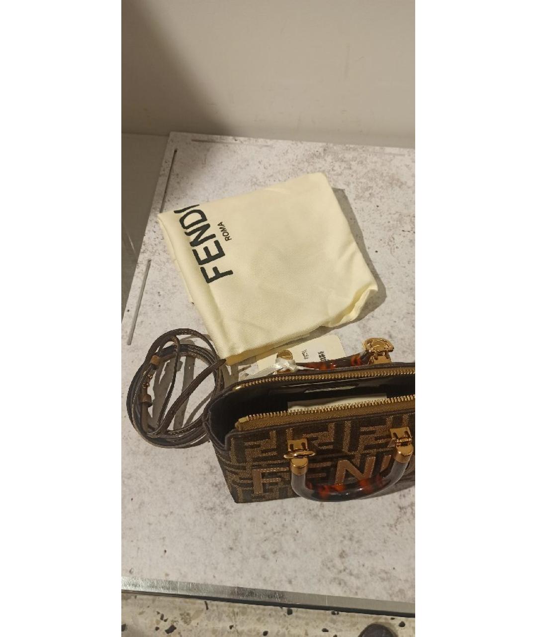 FENDI Коричневая сумка с короткими ручками, фото 6