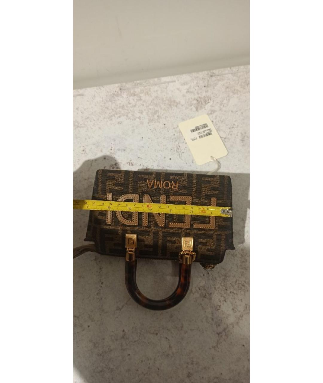 FENDI Коричневая сумка с короткими ручками, фото 9