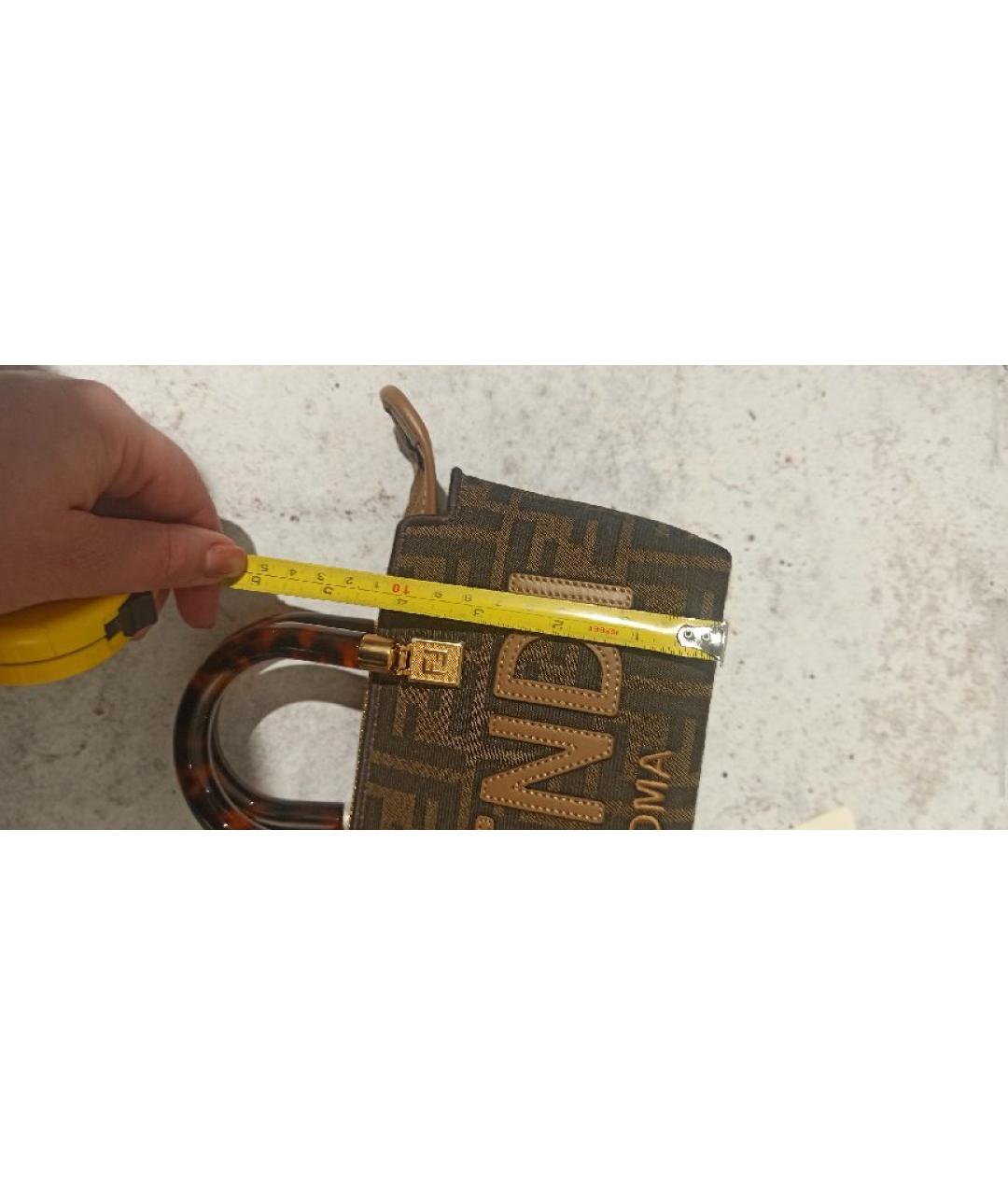 FENDI Коричневая сумка с короткими ручками, фото 8