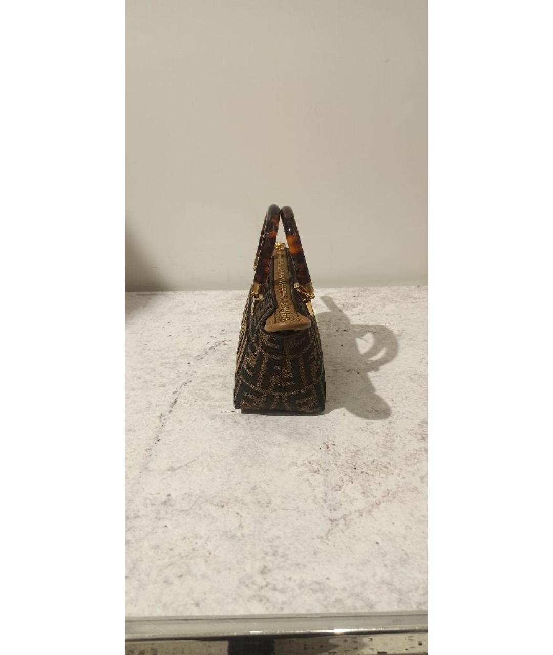 FENDI Коричневая сумка с короткими ручками, фото 2