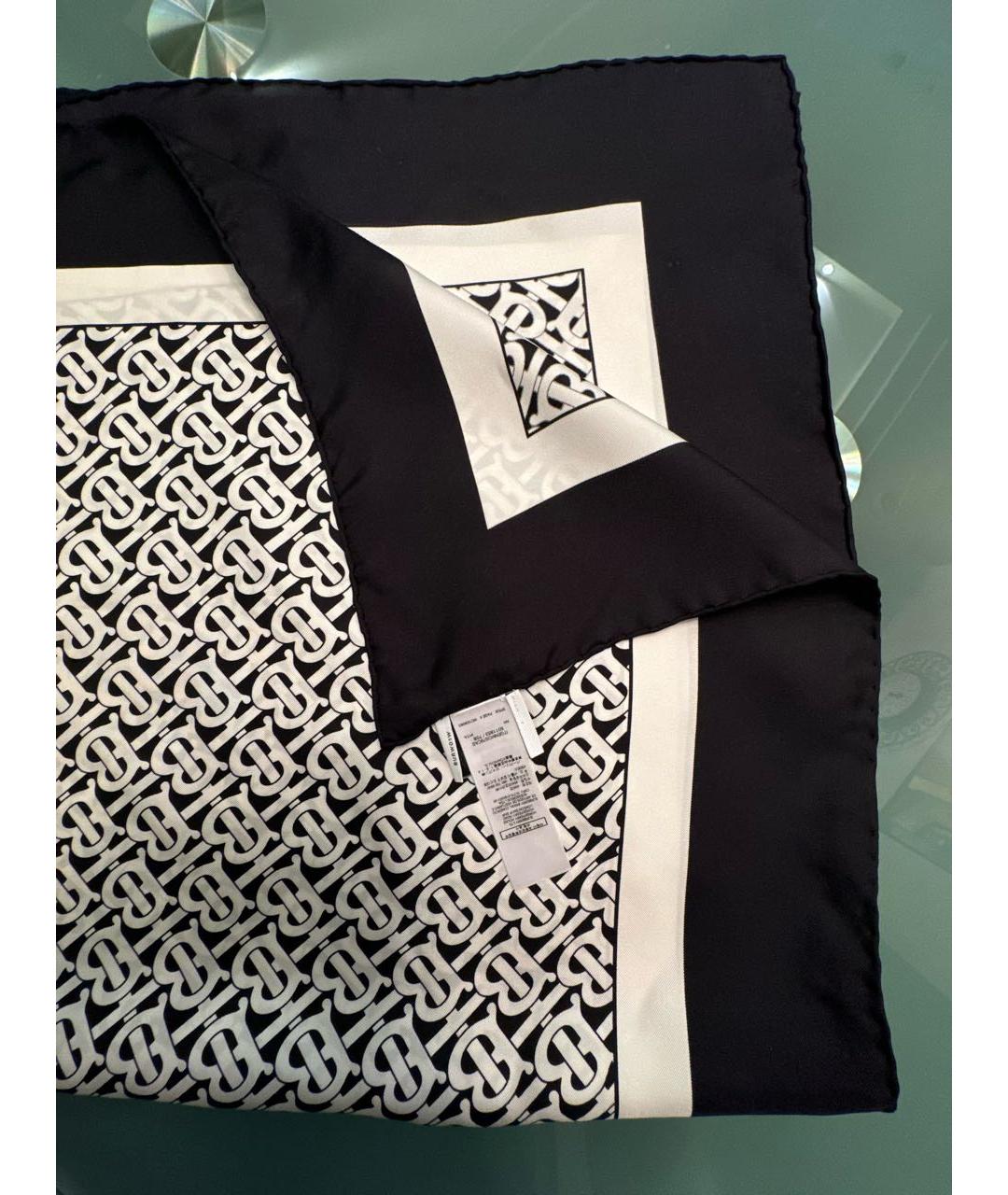 BURBERRY Черный шелковый платок, фото 2