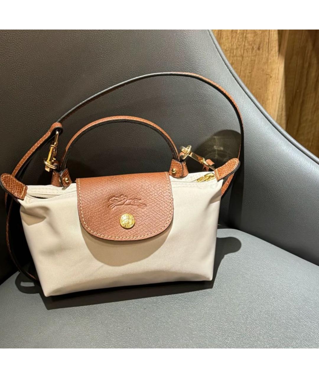 LONGCHAMP Бежевая сумка с короткими ручками, фото 7