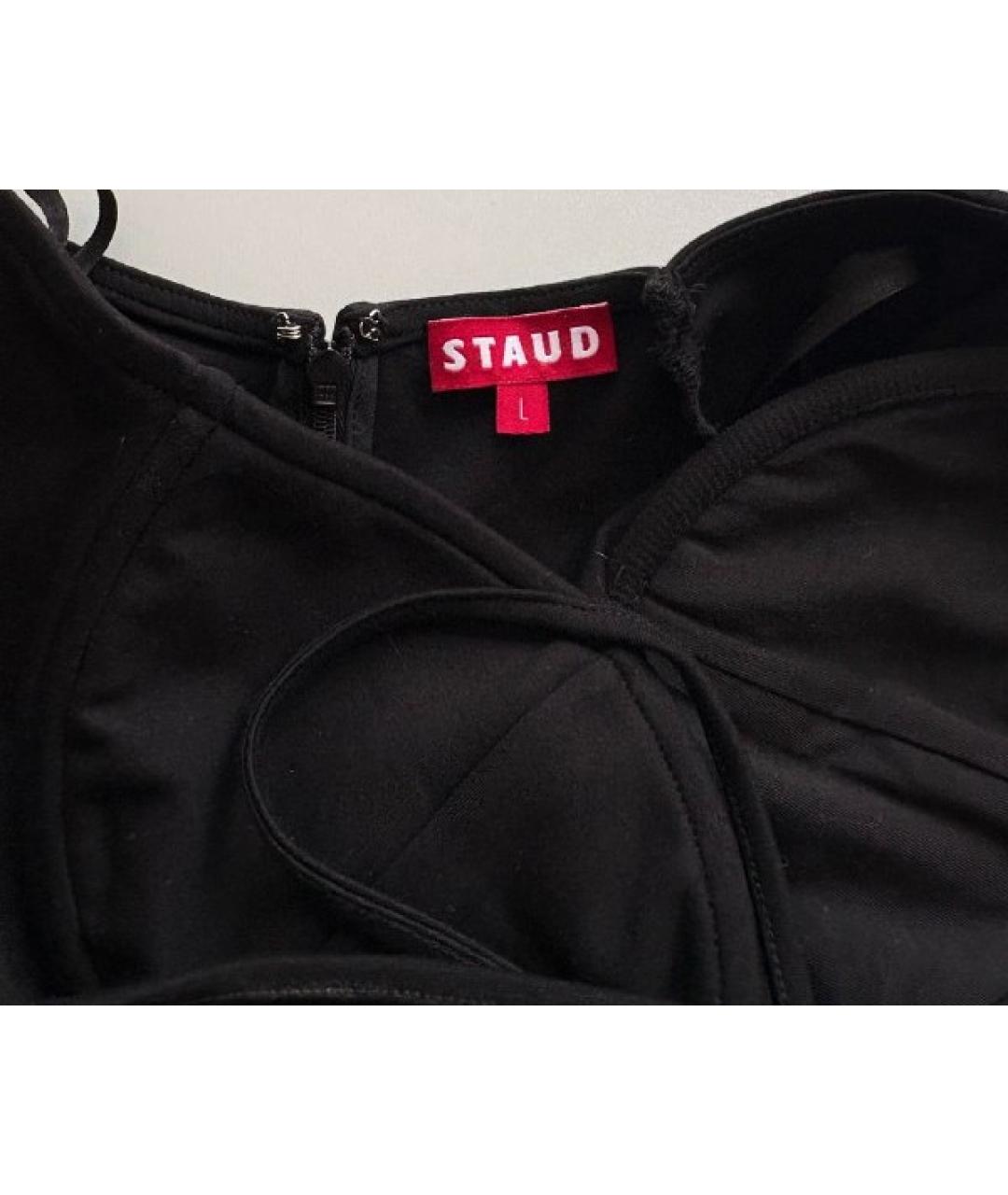 STAUD Черное повседневное платье, фото 8